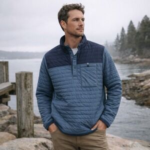 Huckberry Relwen Windzip Popover Blue Insulated Jacket Men's L $228